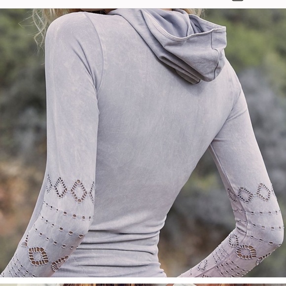 NWOT free people hooded good karma running top - Picture 3 of 7